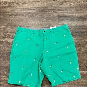 NWT Club Room Green Cocktail Print 4-Way Stretch Chino Shorts Size 38